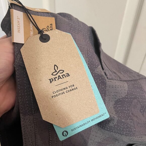 PrAna Womens NWT Gravel Camo Gray Mid Lightweight Stretch Olivia Shorts Sz 4 - Picture 4 of 10